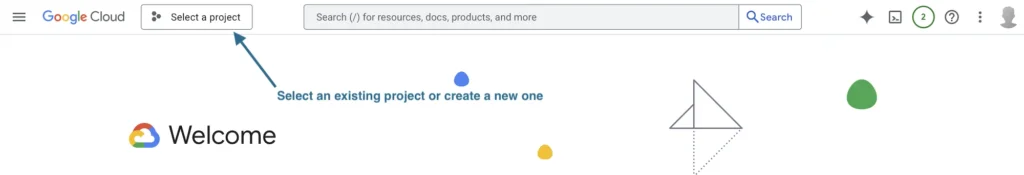 Select a Google Maps Project